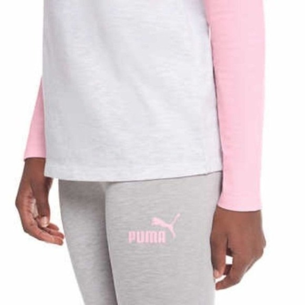 Puma Puffer Vest Shirt Legging Set Kids S 7/8 Pink Purple NEW 3-Piece Activewear - Picture 6 of 7